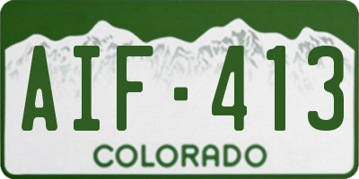 CO license plate AIF413