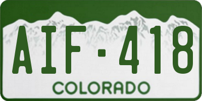 CO license plate AIF418
