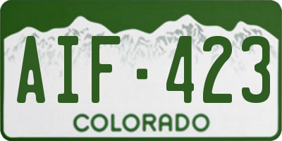 CO license plate AIF423