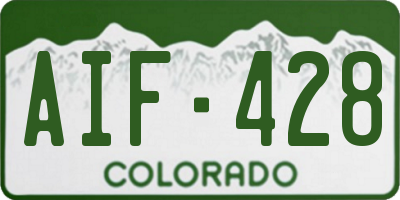 CO license plate AIF428