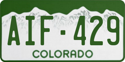 CO license plate AIF429