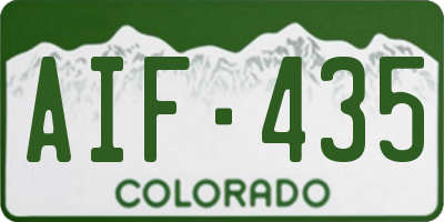 CO license plate AIF435