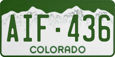 CO license plate AIF436