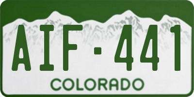 CO license plate AIF441