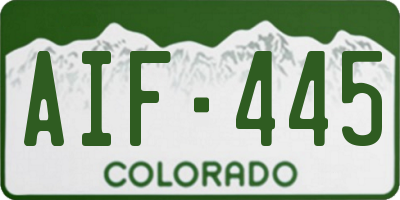 CO license plate AIF445
