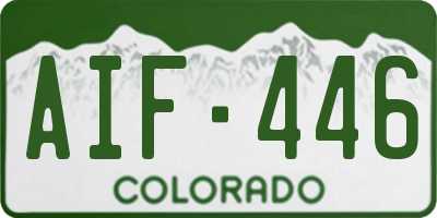CO license plate AIF446