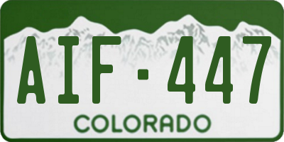 CO license plate AIF447