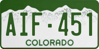 CO license plate AIF451