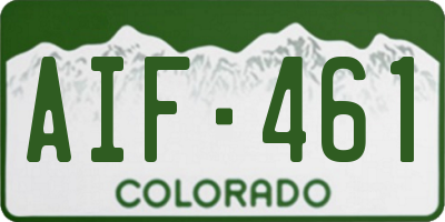CO license plate AIF461
