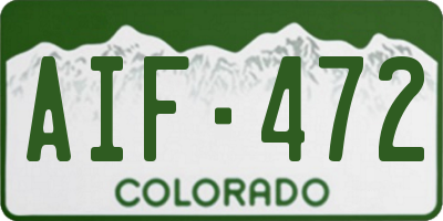 CO license plate AIF472