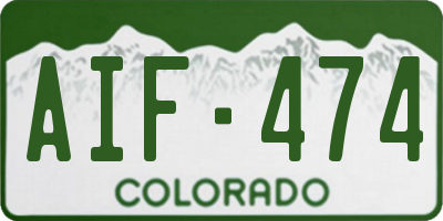CO license plate AIF474