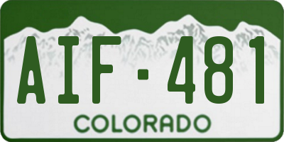 CO license plate AIF481