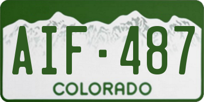 CO license plate AIF487
