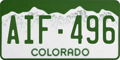 CO license plate AIF496