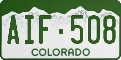 CO license plate AIF508