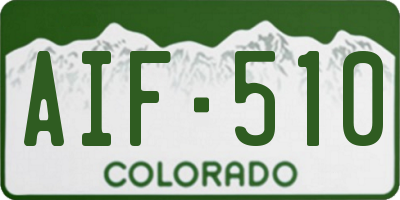 CO license plate AIF510