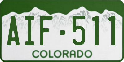 CO license plate AIF511
