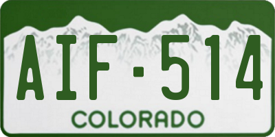 CO license plate AIF514
