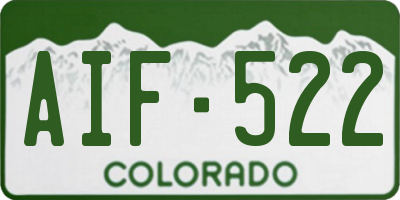 CO license plate AIF522