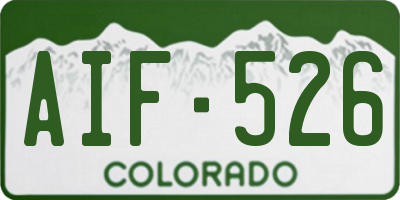 CO license plate AIF526
