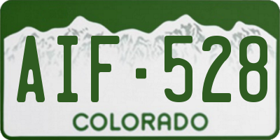 CO license plate AIF528
