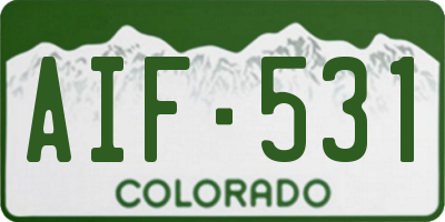 CO license plate AIF531
