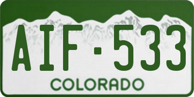 CO license plate AIF533