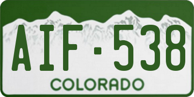 CO license plate AIF538