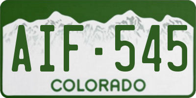 CO license plate AIF545