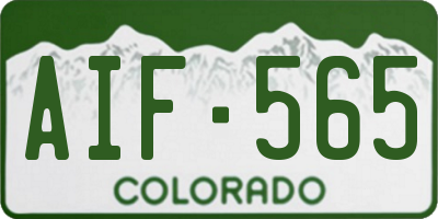 CO license plate AIF565