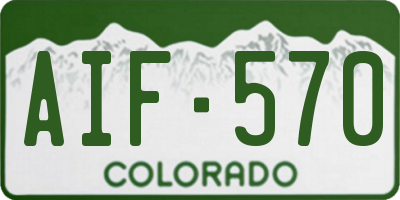 CO license plate AIF570