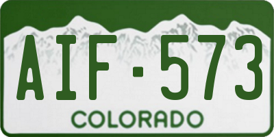 CO license plate AIF573
