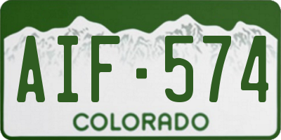 CO license plate AIF574