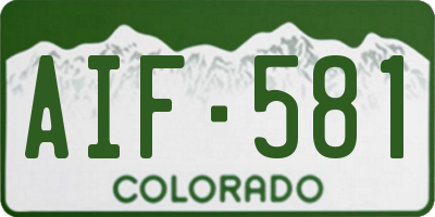 CO license plate AIF581