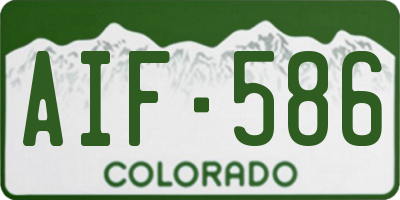 CO license plate AIF586