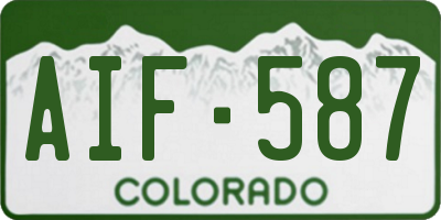 CO license plate AIF587