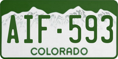 CO license plate AIF593