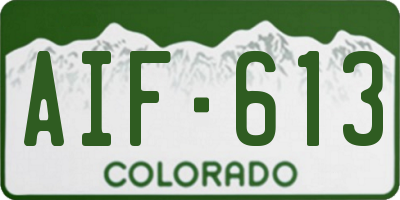 CO license plate AIF613