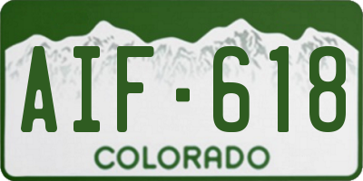 CO license plate AIF618