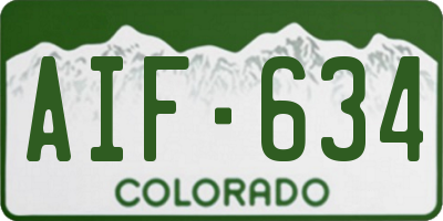 CO license plate AIF634