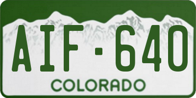 CO license plate AIF640