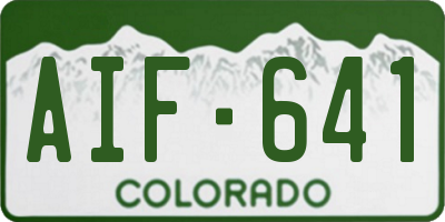 CO license plate AIF641