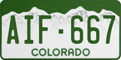 CO license plate AIF667
