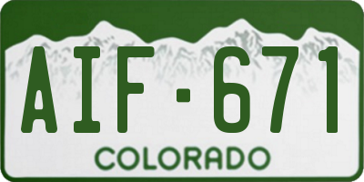 CO license plate AIF671