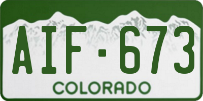 CO license plate AIF673