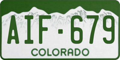 CO license plate AIF679