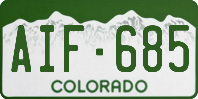 CO license plate AIF685