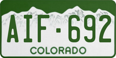CO license plate AIF692