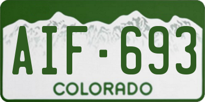 CO license plate AIF693