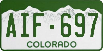 CO license plate AIF697